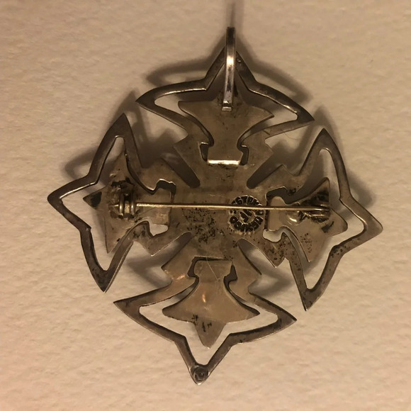 Vintage Mexican Miguel Melendez Sterling Sliver Canterbury Pendant Pin Brooch - Picture 2 of 2